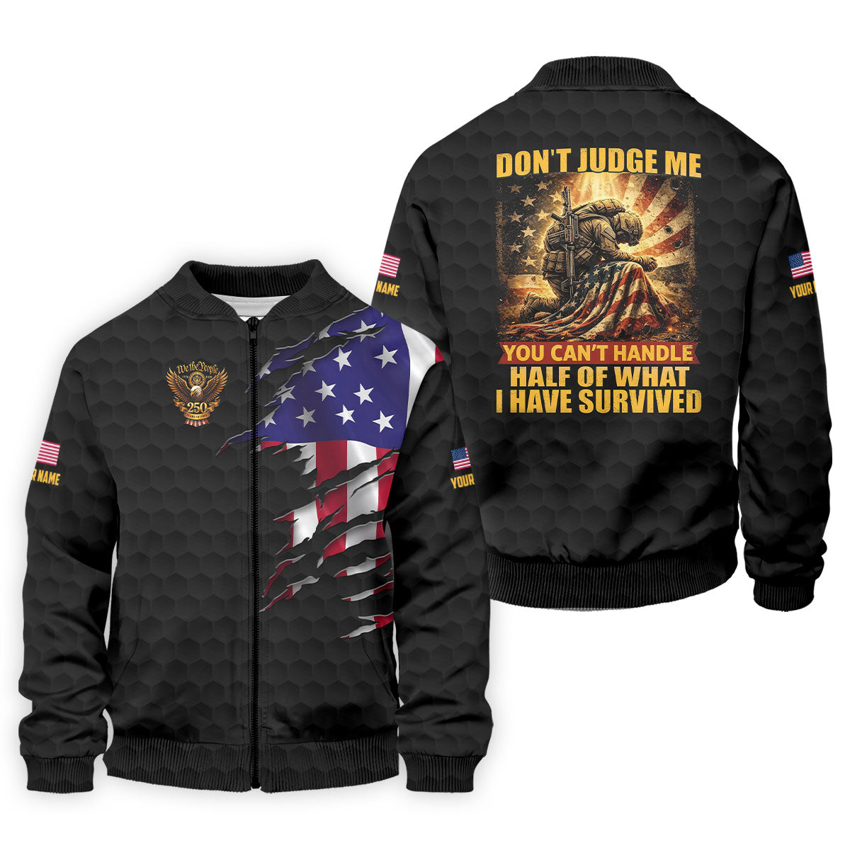 Don't Judge Me Veteran Memorial Patriotic 4th Of July Golf Shirt, 250th Anniversary Golf Shirts For Men