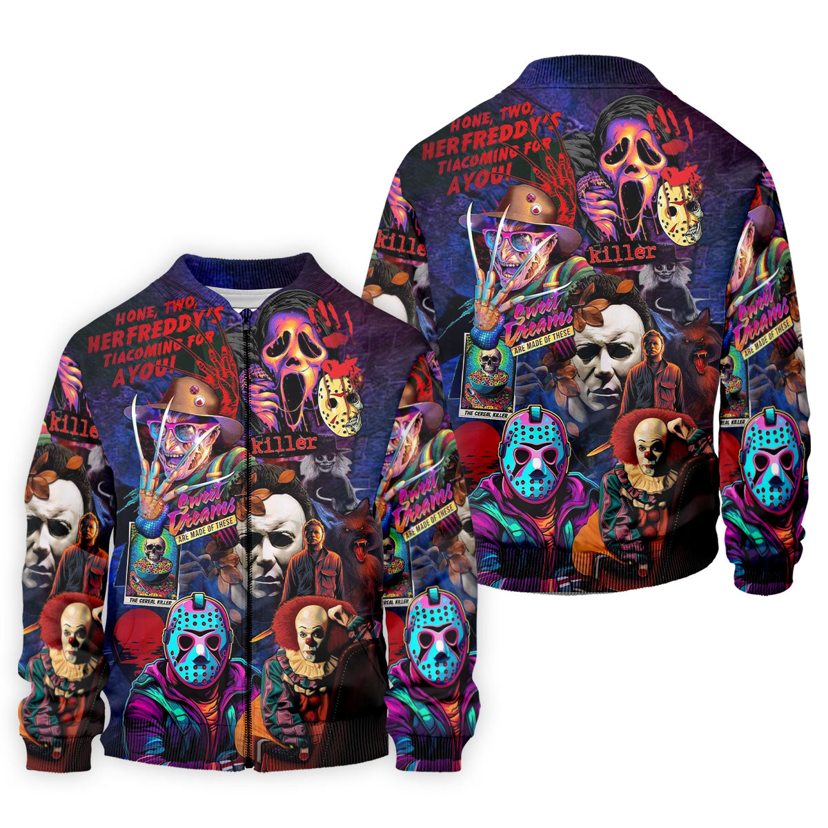 Vintage Horror Character Movie Villain Collage Golf Polo Shirt, Mens Golf Polo, Hawaiian Golf Shirt