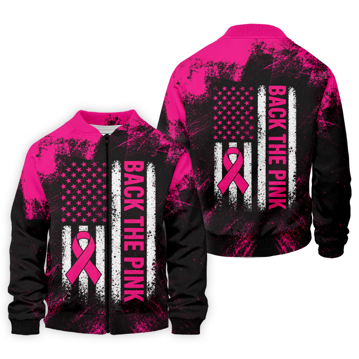 Back The Pink American Flag Breast Cancer Polo Shirt, Mens Golf Polo, Printed Golf Shirts