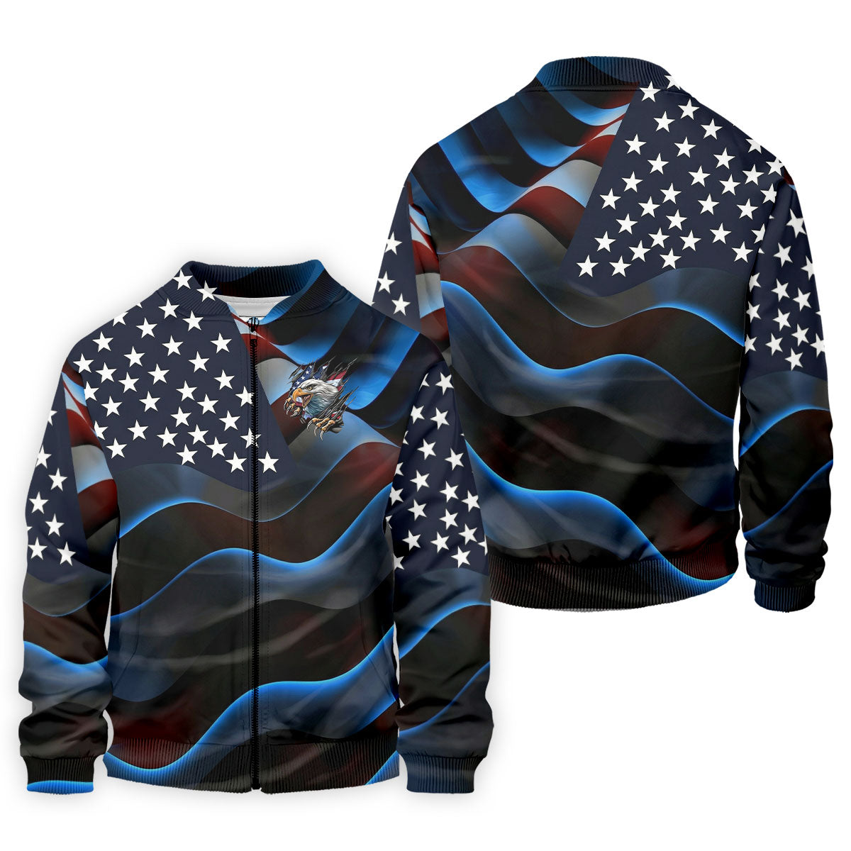 Gradient Stripes And Stars Patriotic 4th Of July Golf Shirt, 250 Years Golf Shirts For Men