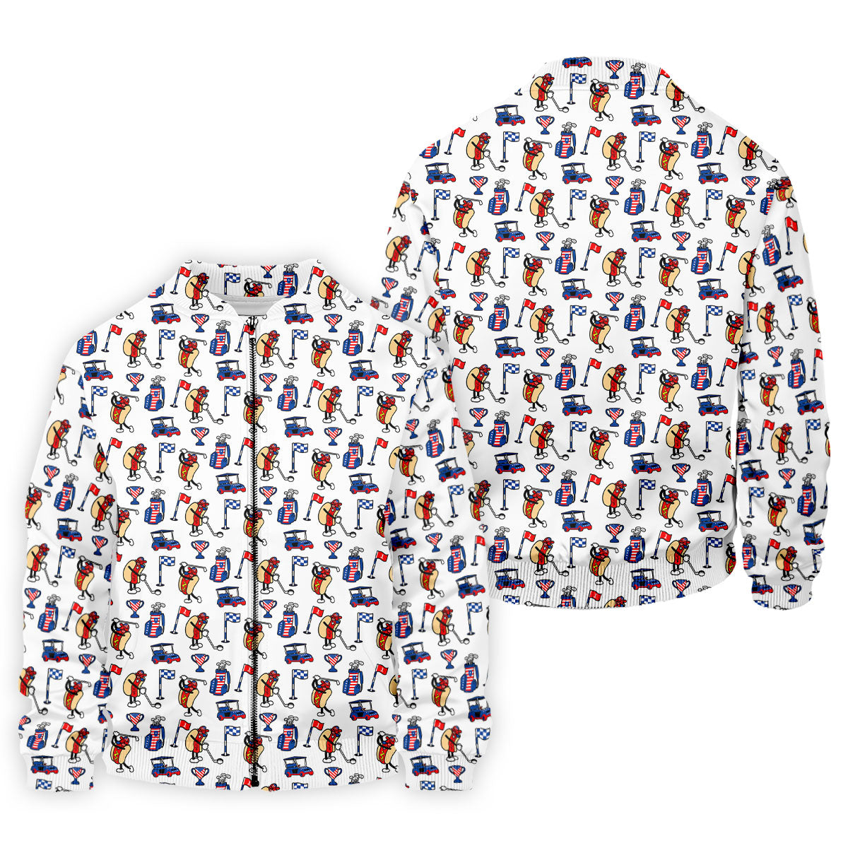Funny Hot Dog Pattern Polo Shirt, 250 Years USA Patriotic Golf Shirt, 4th Of July Golf Shirt, Golf Shirts For Men