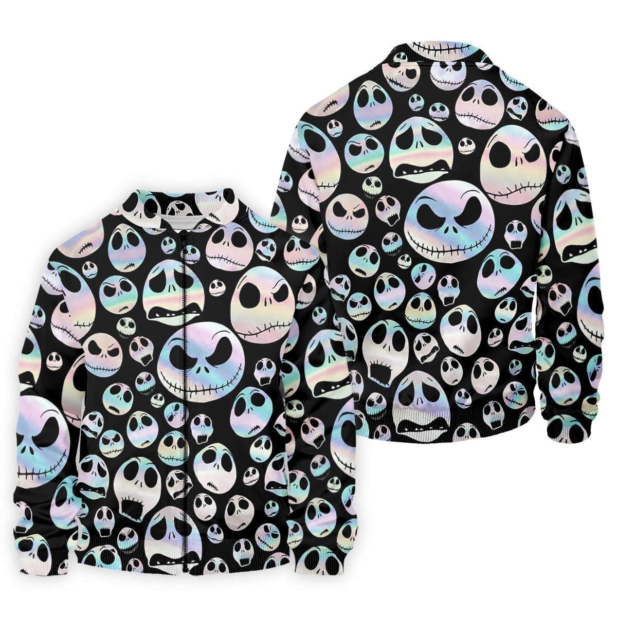 Black Horror Character Skull Face Pattern Golf Polo Shirt, Mens Golf Polo, Printed Golf Shirts