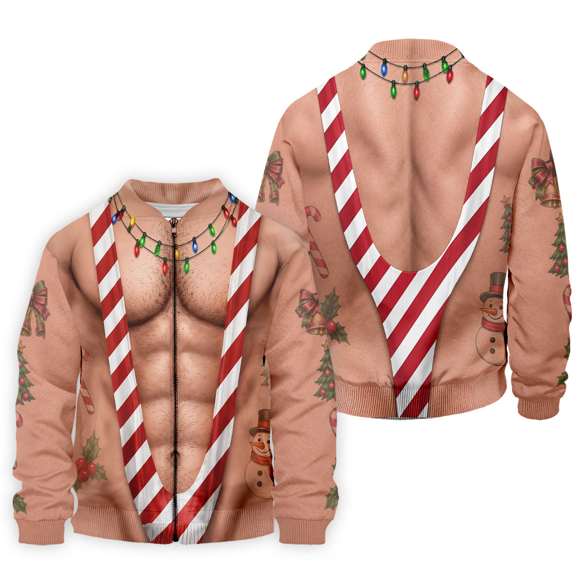 Funny Christmas Candy Cane Suspenders Polo Shirt, Men's Golf Shirt, Mens Polo Shirts