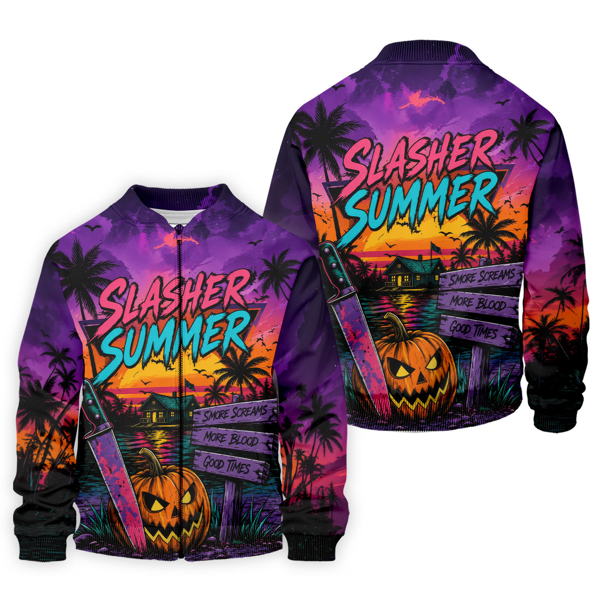 Slasher Summer Halloween Golf Shirt, Printed Golf Shirts, Hawaiian Golf Shirt