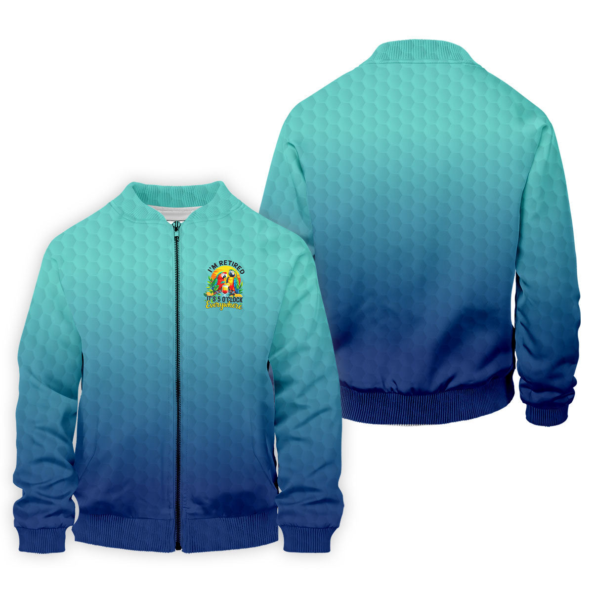 Blue Tropical Parrot Retirement Golf Polo Shirt, Mens Golf Polo, Golf Apparel For Men
