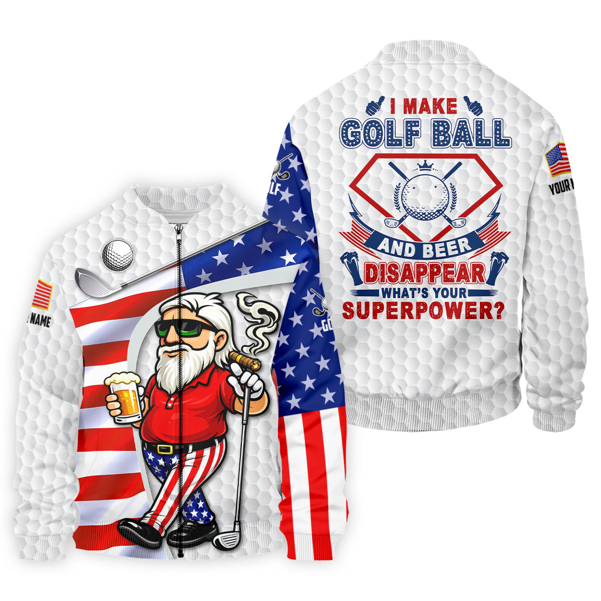 I Make Golf Ball And Beer Disappear Patriotic 4th Of July Funny Golf Shirt, 250 Years Golf Shirts For Men