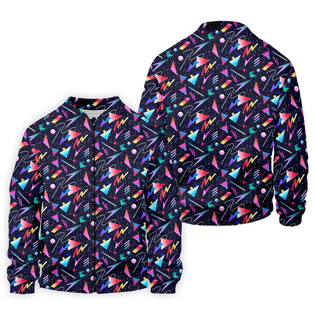 Retro Memphis Geometric Pattern Golf Polo Shirt, Men's Golf Polo, Golf Polo Shirts For Men