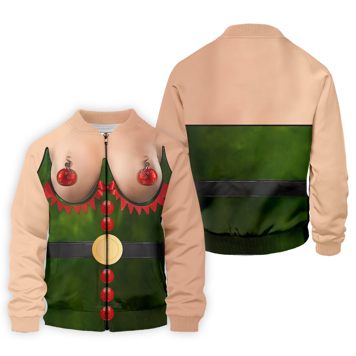 Funny Naughty Elf Costume Men's Golf Shirt, Ugly Christmas Shirt, Christmas Golf Shirt