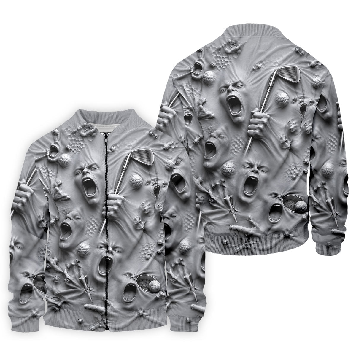 Screaming Face Halloween Golf Polo Shirt, Halloween Shirt For Men, Golf Shirts For Men