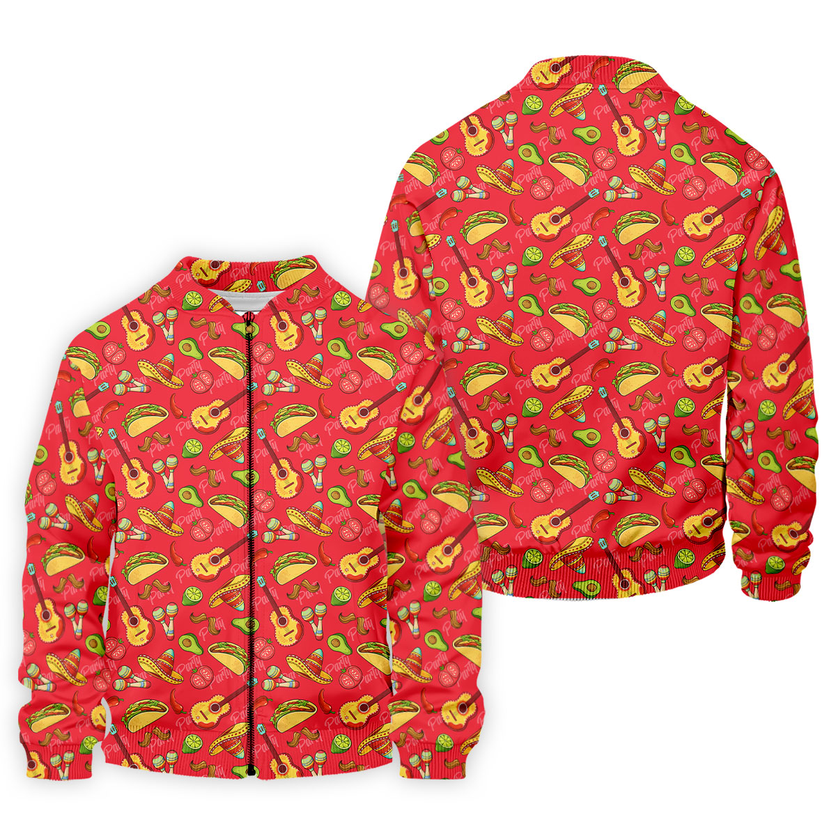 Mexican Party Seamless Pattern Red Golf Tops For Men, Cinco De Mayo Celebration Golf Shirts For Men
