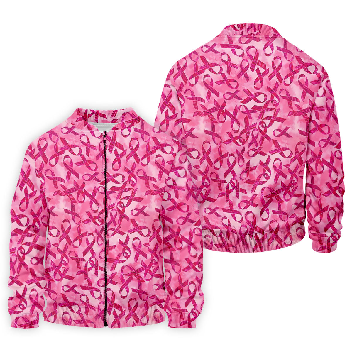 Pink Ribbon Breast Cancer Pattern Polo Shirt, Hawaiian Golf Shirt, Golf Shirts For Men