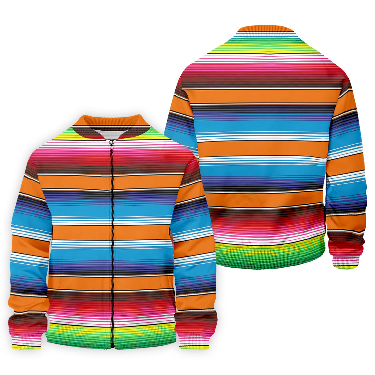 Mexican Serape Stripe Pattern Cinco De Mayo Celebration Fiesta Themed Golf Shirts For Men
