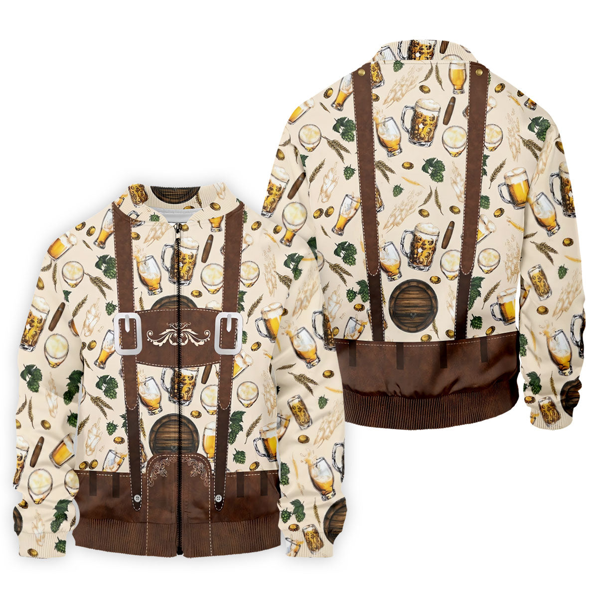 Oktoberfest Lederhosen Beer Pattern Golf Polo Shirt, Hawaiian Golf Shirt, Mens Golf Polo