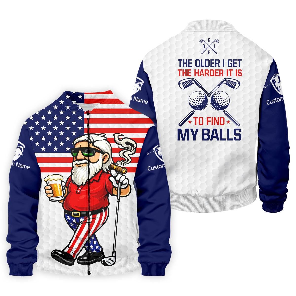 The Older I Get The Harder It Is To Find My Balls Golf And Beer 250 Years Patriotic 4th Of July Golf Shirts For Men