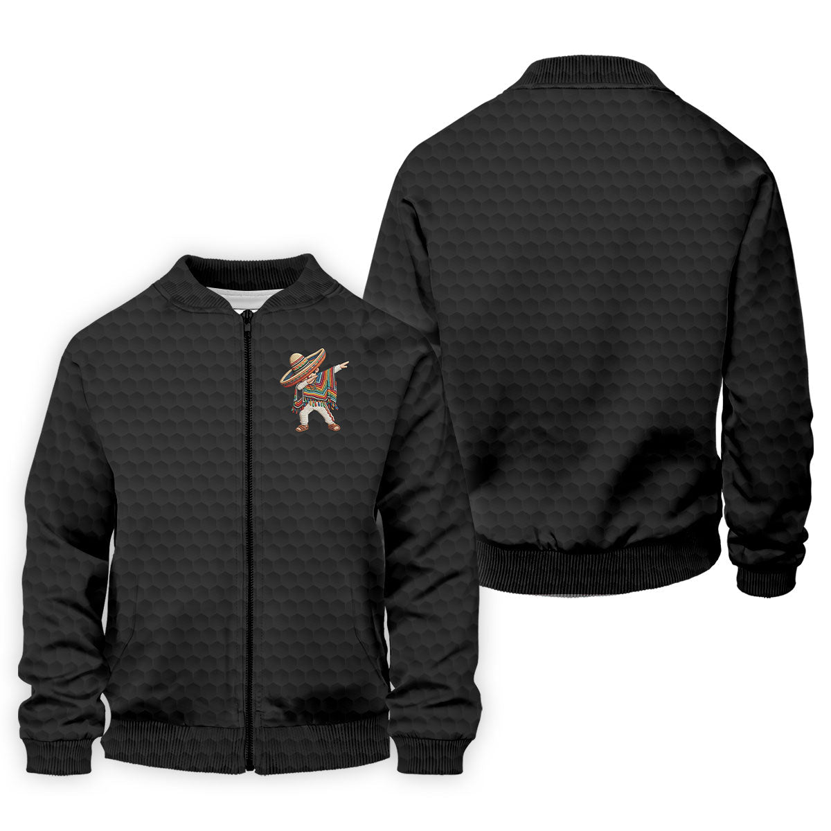 Cinco De Mayo Celebration Golf Ball Pattern Black Golf Shirt, Polo Shirts For Men