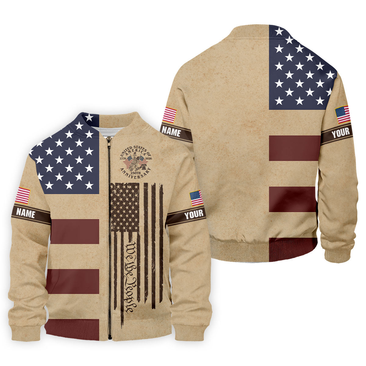 We The People 250th Anniversary Retro Golf Shirt, Patriotic 4th Of July Golf Shirts For Men