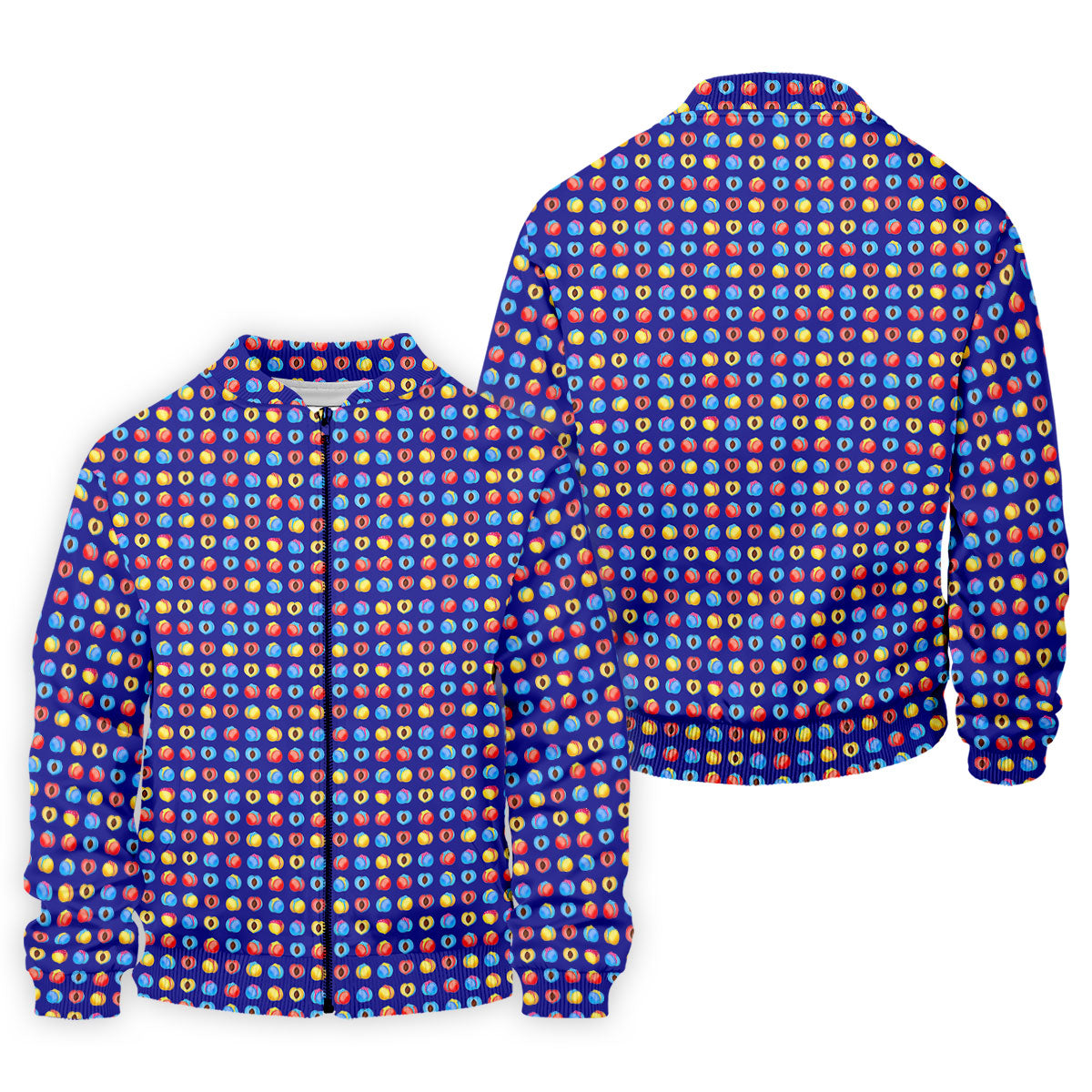 Funny Peach Emoji Pattern Golf Polo Shirt, Men's Golf Polo Shirt, Novelty Golf Shirts For Men