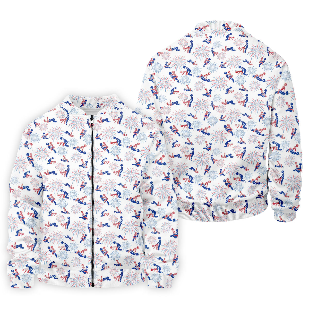 US Flag Pattern Naughty Couple Stick Figures Funny Golf Shirt, 250 Years Golf Shirts For Men