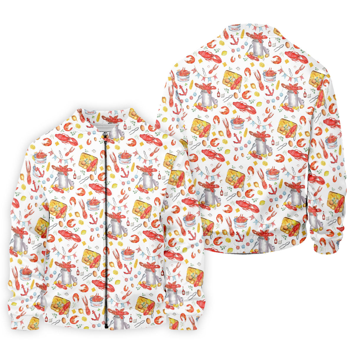 Crawfish Boil Seafood Pattern Polo Shirt, Hawaiian Golf Shirt, Golf Polo Shirts For Men