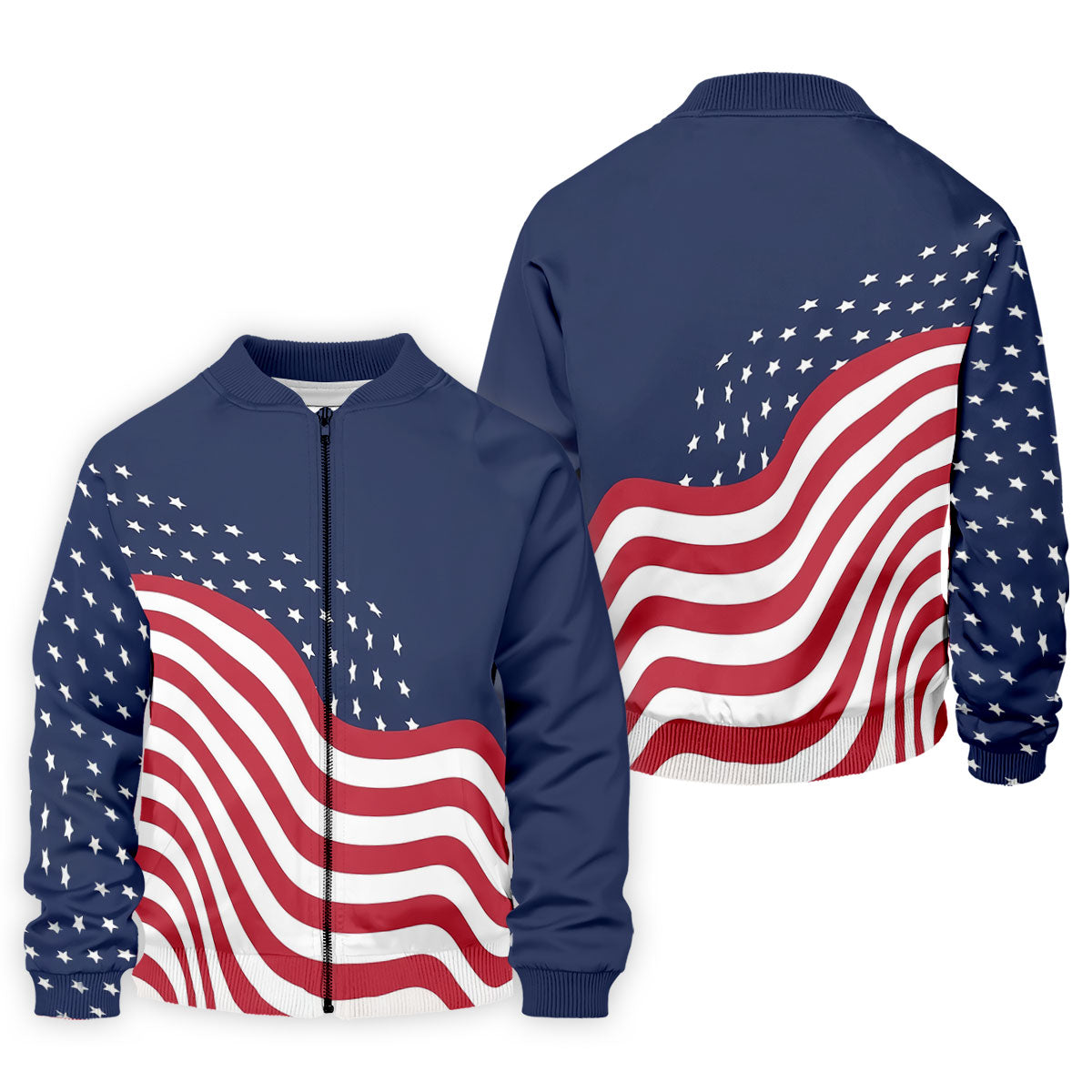 Red White Blue Wavy Stripes And Stars 4th Of July Patriotic Golf Shirt, 250 Years Golf Shirts For Men