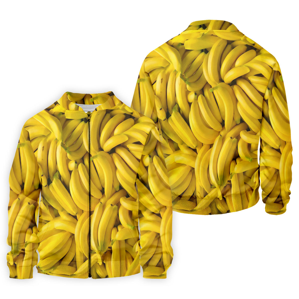 Realistic Banana Print Hawaiian Golf Shirt, Polo Shirts For Men, Mens Golf Apparel
