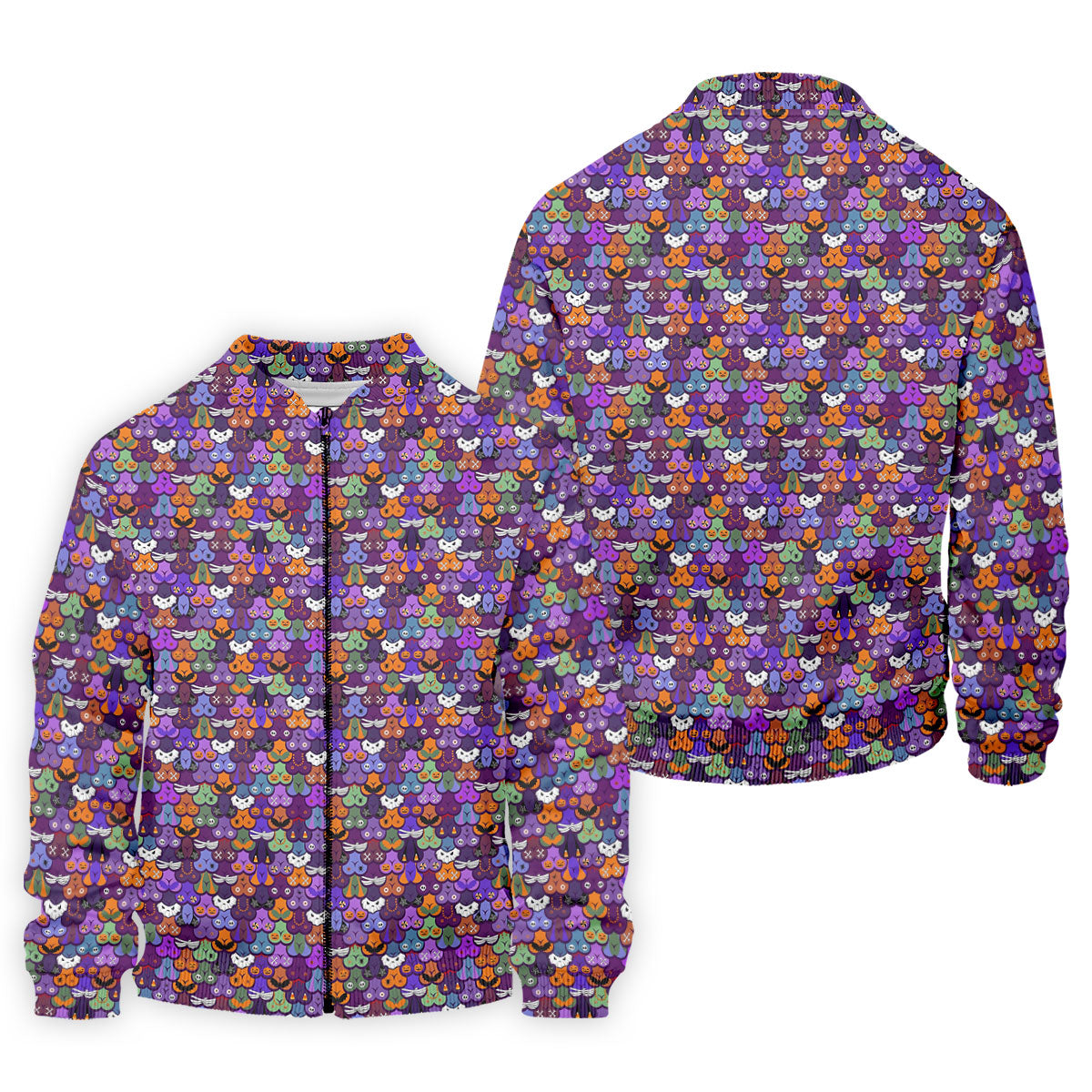 Cute Halloween Icon Pattern Golf Polo Shirt, Mens Golf Shirts, Hawaiian Golf Shirt