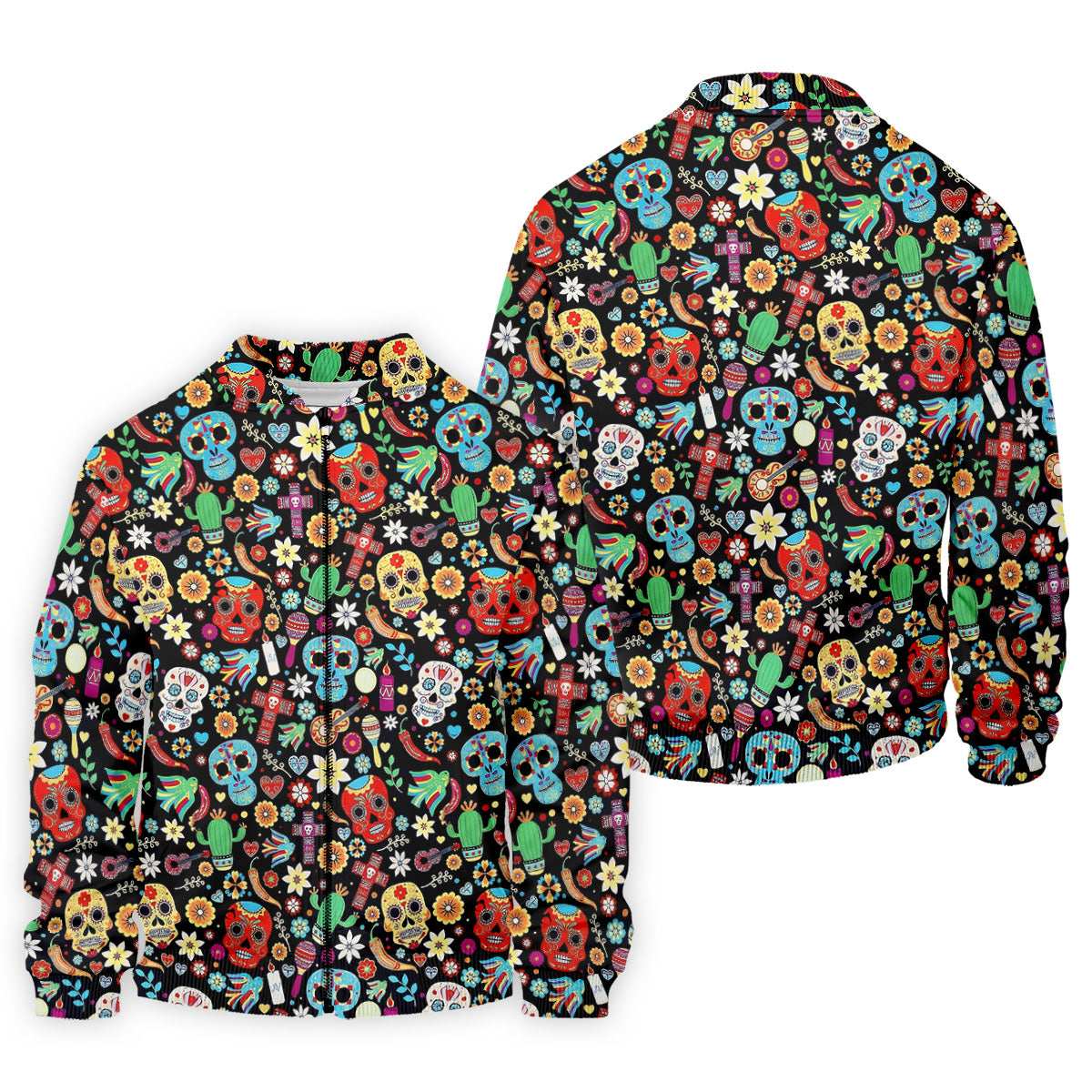Skull With Flowers Cinco De Mayo Celebration Fiesta Themed Golf Tops For Men, Golf Shirts For Men