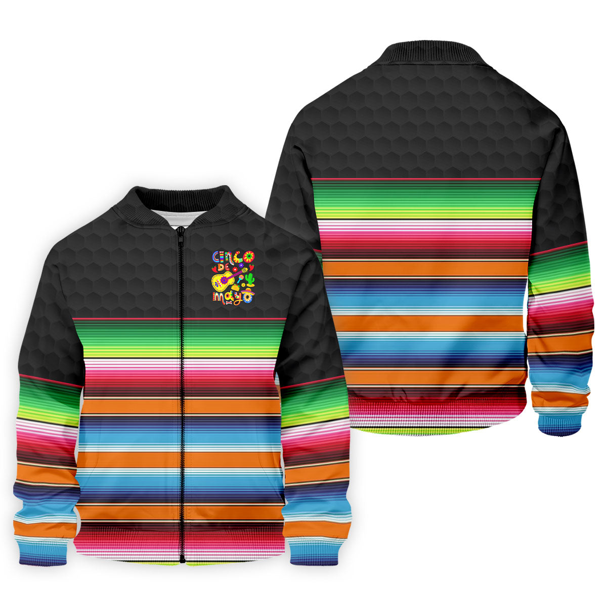 Mexican Sarape Golf Ball Pattern Cinco De Mayo Celebration Fiesta Themed Golf Shirts For Men