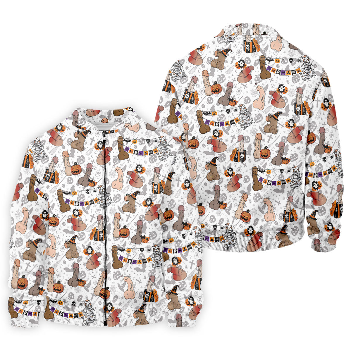 Funny Adult Halloween Pattern Hawaiian Polo Shirt, Polo Shirts For Men, Mens Golf Apparel