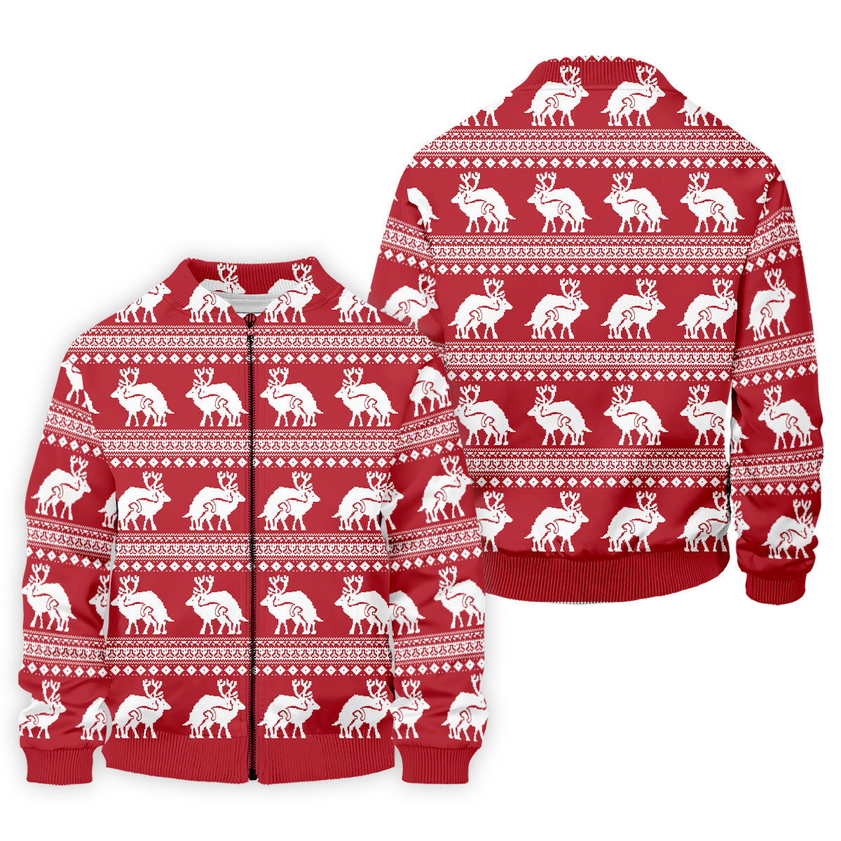 Reindeer Humping Seamless Pattern Golf Shirt, Christmas Golf Shirt, Golf Shirts For Men, Golf Gift For Men