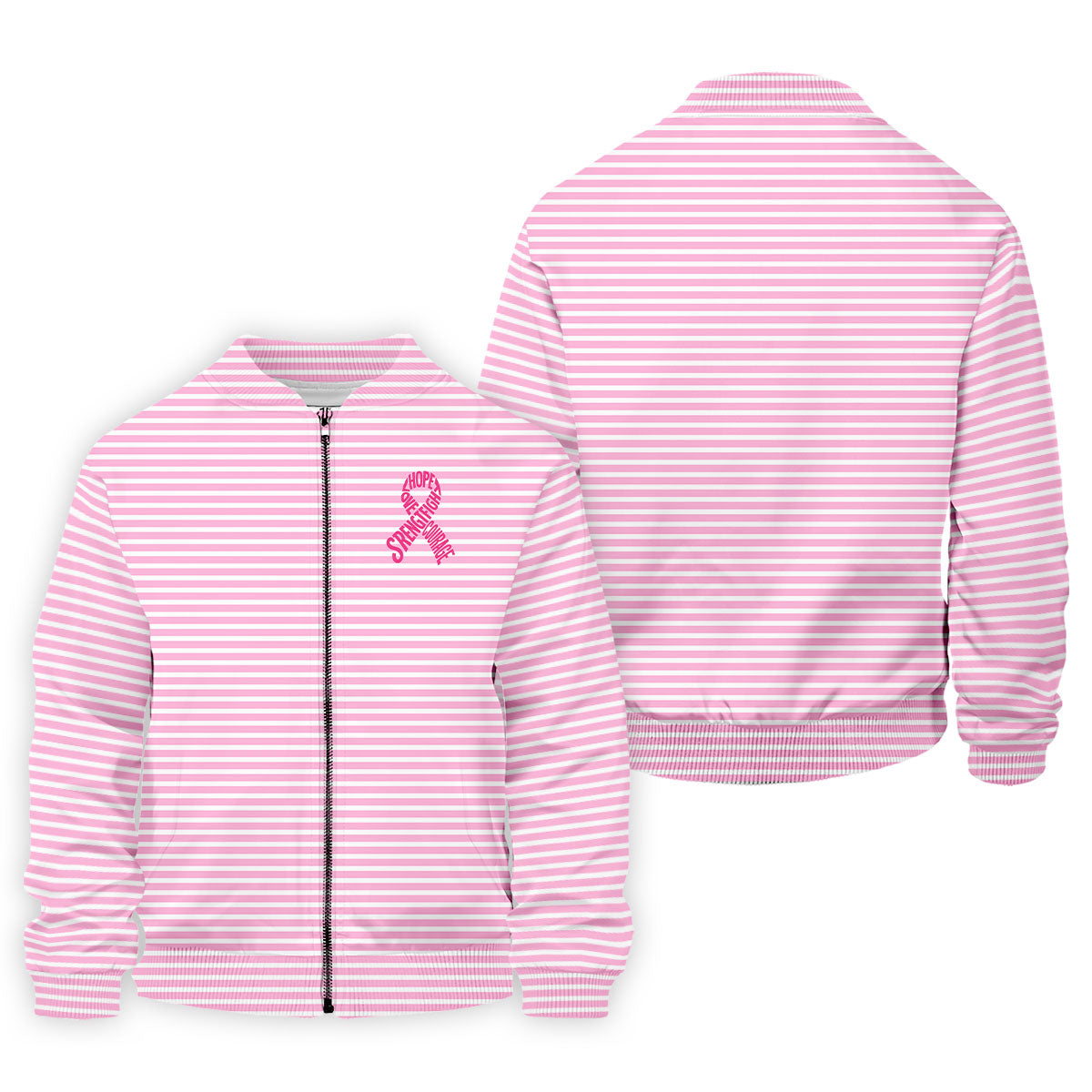 Hope Love Strength Courage Breast Cancer Polo Shirt, Mens Golf Polo, Golf Apparel For Men