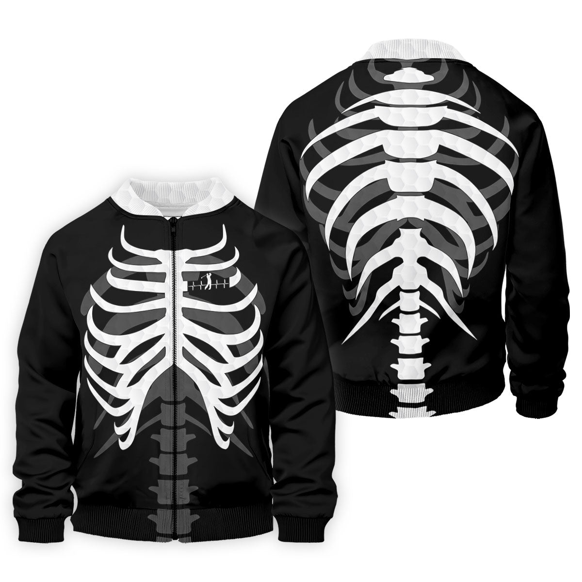X-Ray Skeleton Rib Cage Halloween Golf Polo Shirt, Mens Golf Polo, Mens Golf Shirts