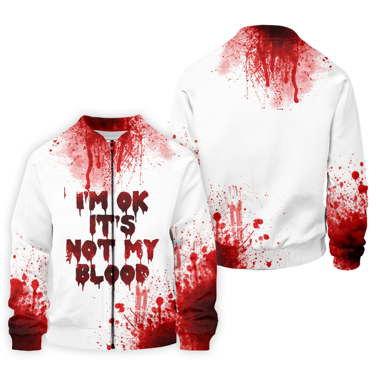 It's OK It's Not My Blood Halloween Blood Splatter Golf Tops For Men, Horror Blood Polo ShirtFor Men
