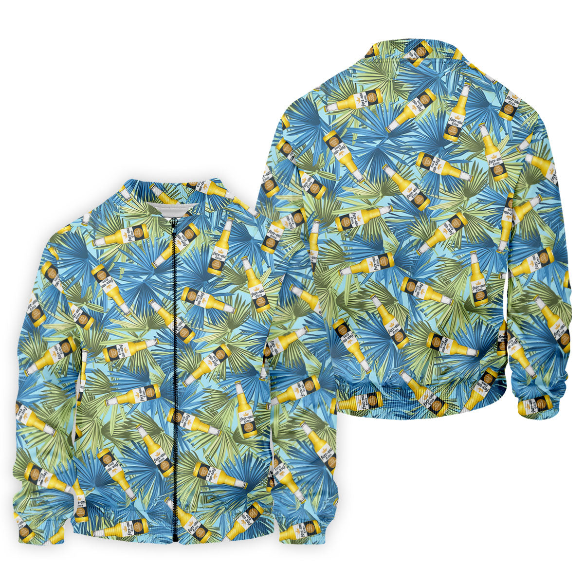 Funny Tropical Beer Bottle Pattern Golf Polo Shirt, Printed Golf Shirts, Mens Golf Apparel