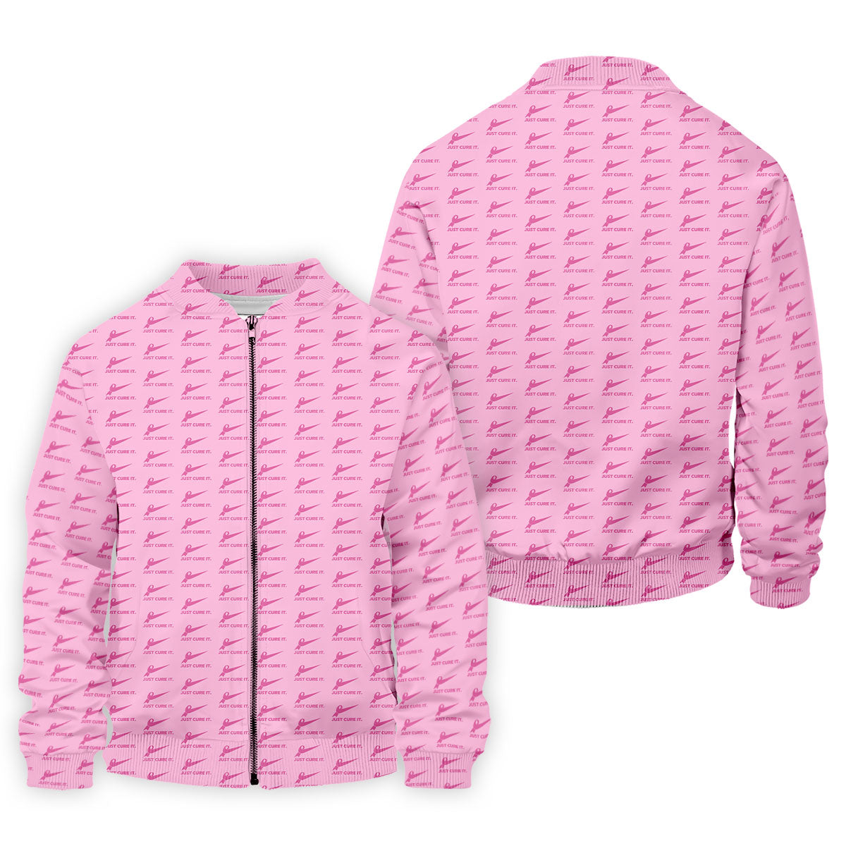 Just Cure It Pink Ribbon Breast Cancer Golf Shirt, Mens Golf Polo, Printed Golf Shirts