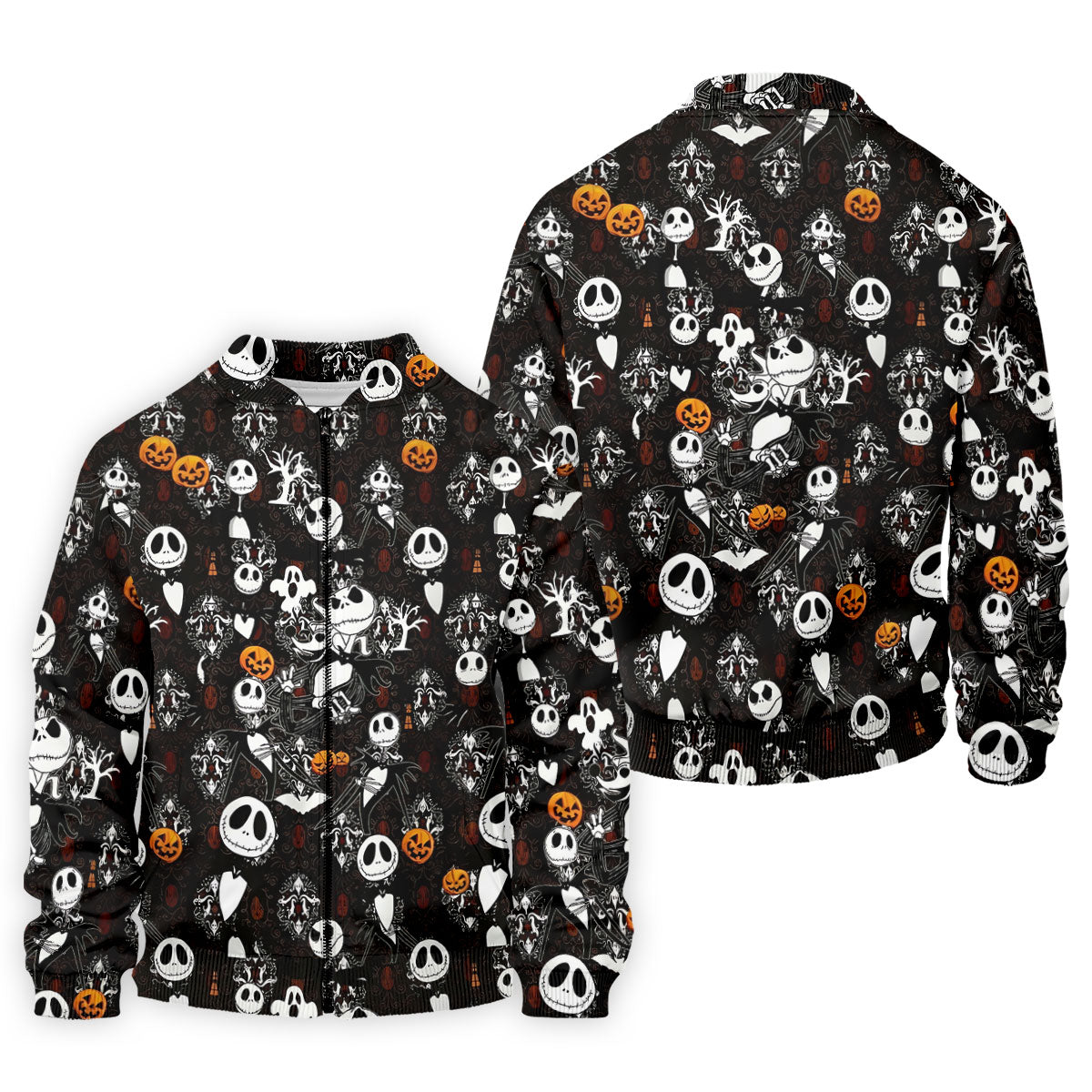 Halloween Pumpkin Skeleton Pattern Golf Polo Shirt, Hawaiian Golf Shirt, Mens Golf Apparel
