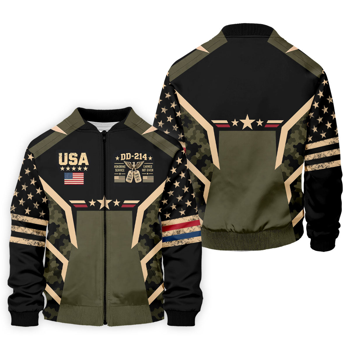 DD-214 USA Stars Camo Golf Polo Shirt, Veterans Day Shirt, Mens Golf Polo Shirts