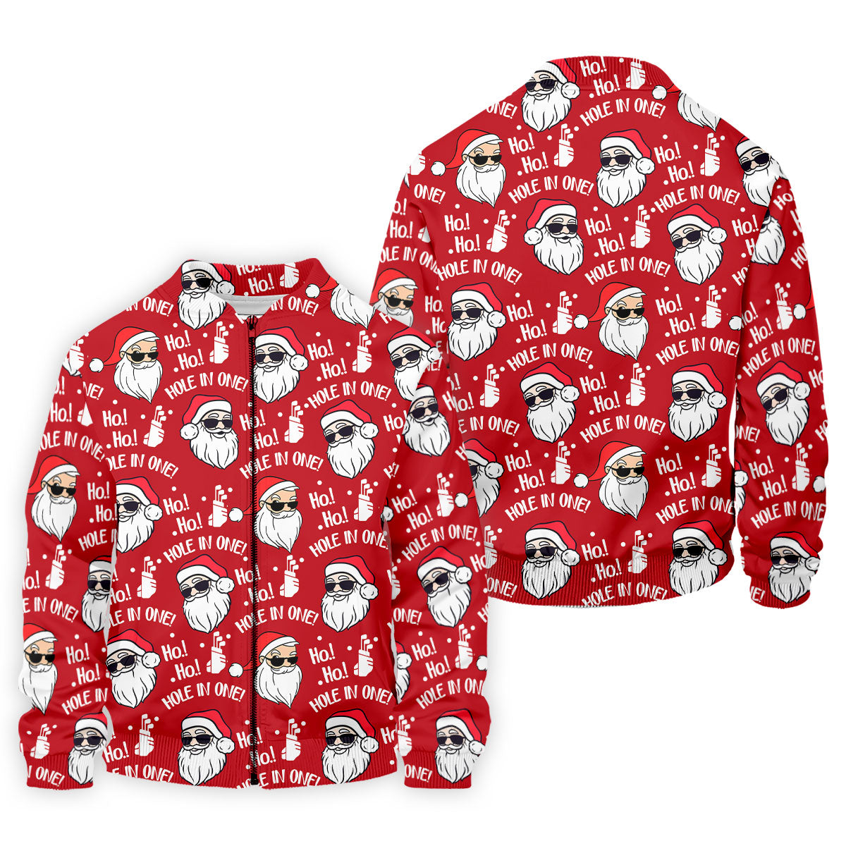 Ho Ho Hole In One Funny Santa Red Christmas Golf Tops For Men, Christmas Golf Shirt, Polo Shirts For Men