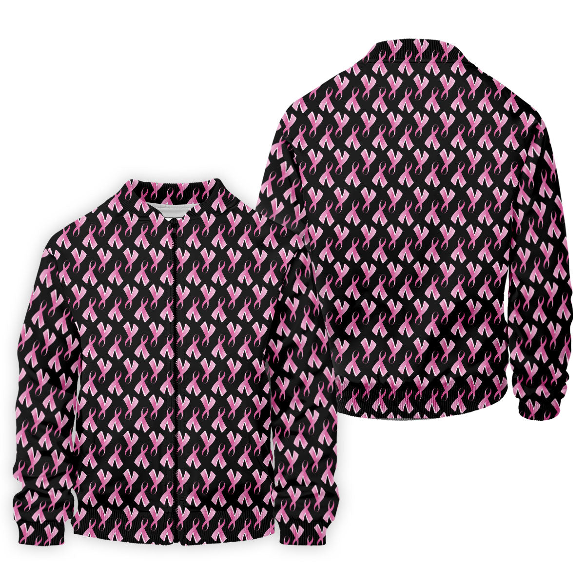 Pink Ribbon Pattern Breast Cancer Polo Shirt, Men's Golf Shirt, Mens Golf Apparel