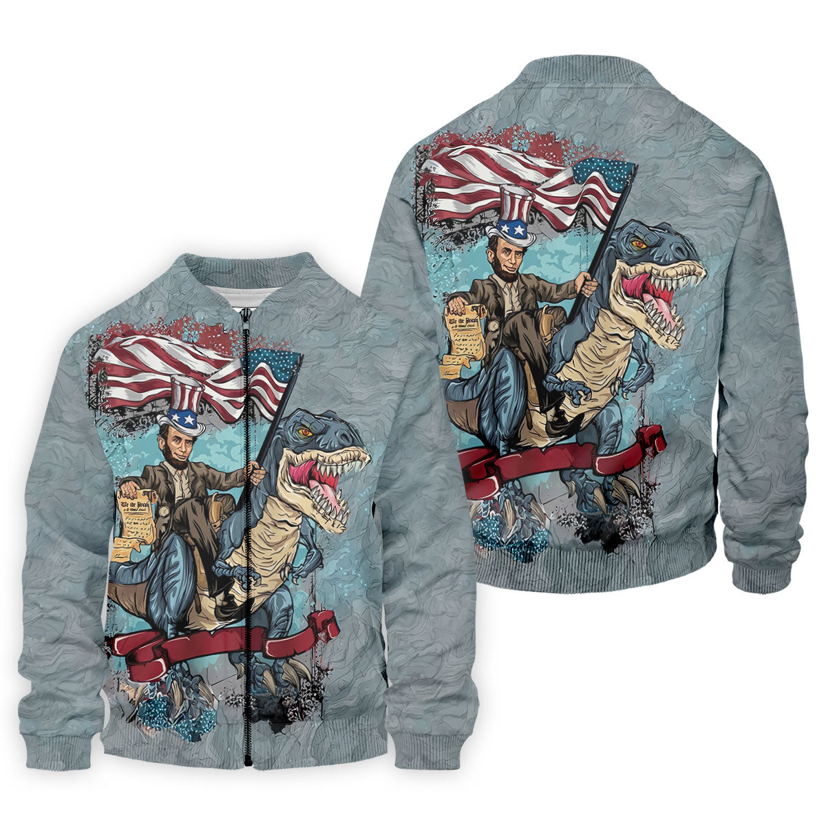 T-Rex Dinosaur US Flag Pattern 4th Of July Golf Shirt, Patriotic 250 Years Golf Shirts For Men