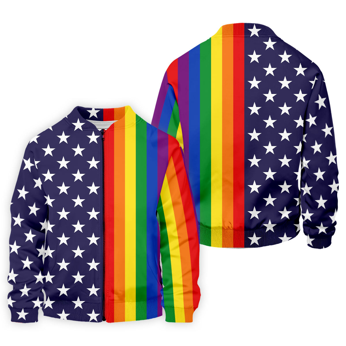 American Pride LGBT Support Golf Tops For Men, Pride Month Golf Shirts For Men