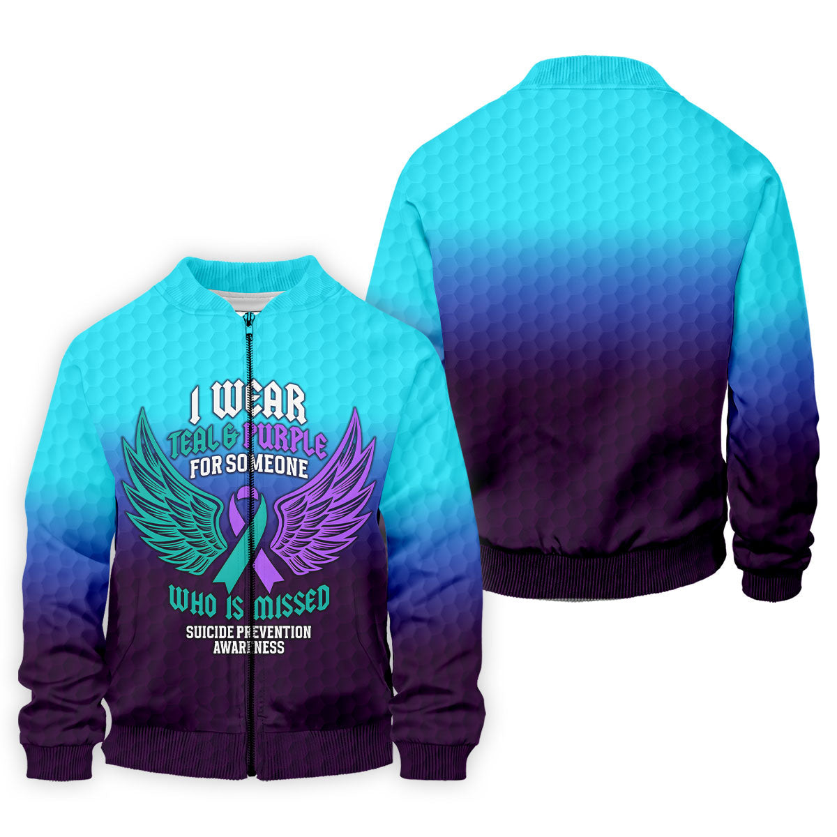 I Wear Teal And Purple Suicide Prevention Awareness Mens Golf Polo, Mens Golf Polo