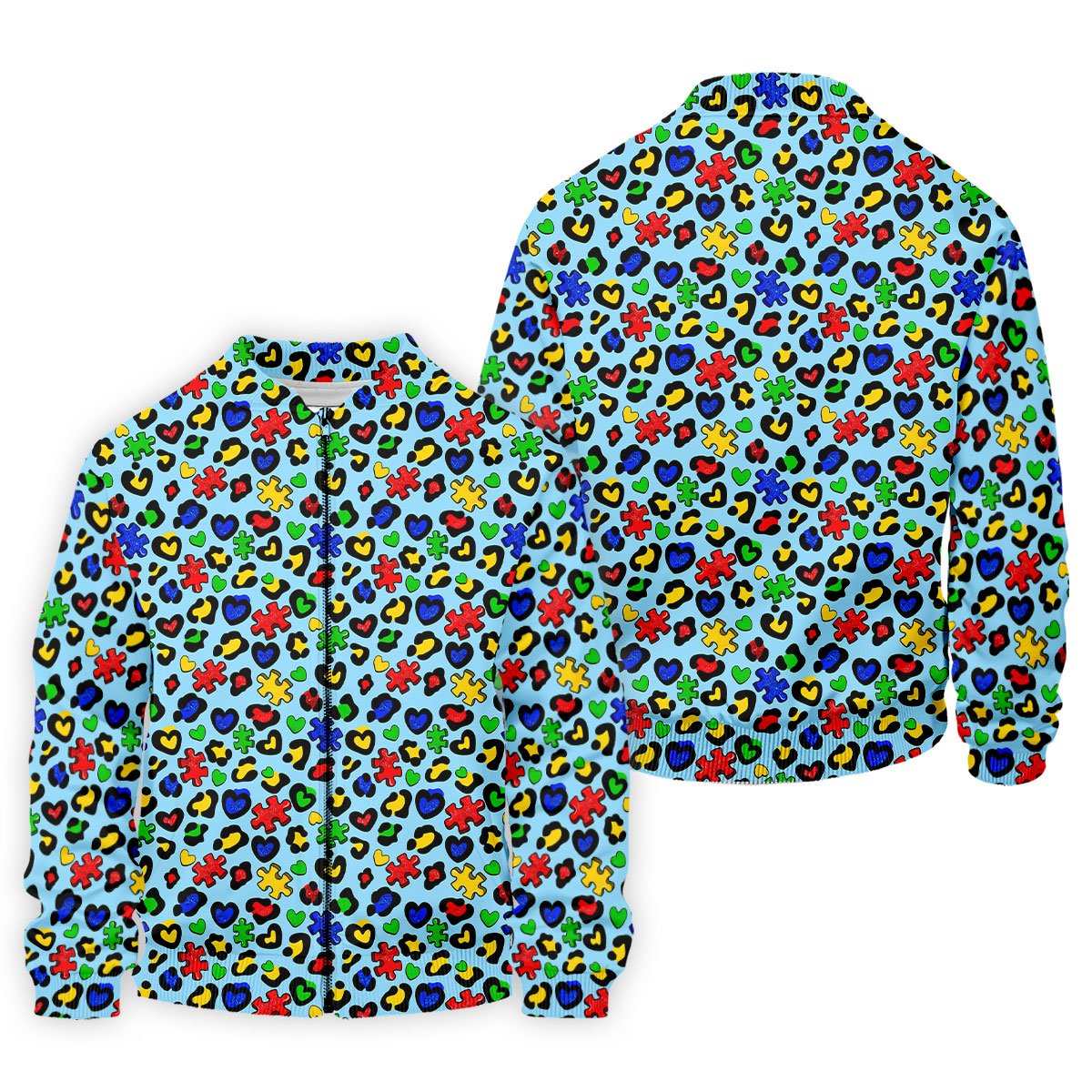 Autism Awareness Color Leopard Pattern Blue Golf Shirt, Golf Tops For Men, Polo Shirts For Men, Golf Shirts For Men