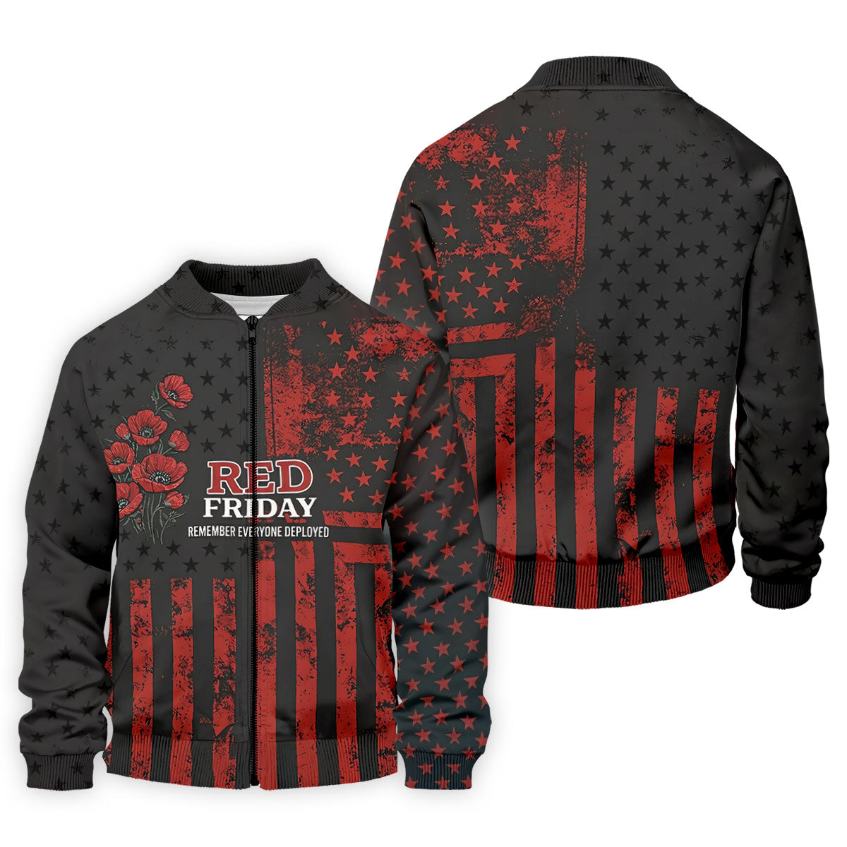 Red Friday American Flag Poppy Golf Polo Shirt, Mens Golf Apparel, Printed Golf Shirts