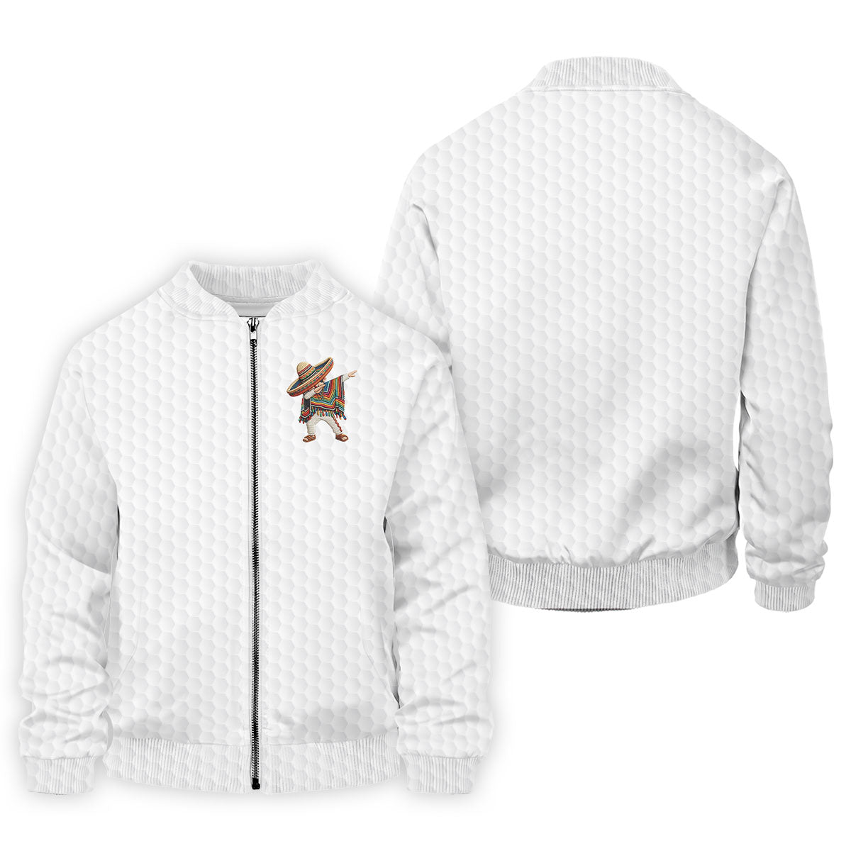 Cinco De Mayo Celebration Golf Ball Pattern White Golf Shirt, Polo Shirts For Men