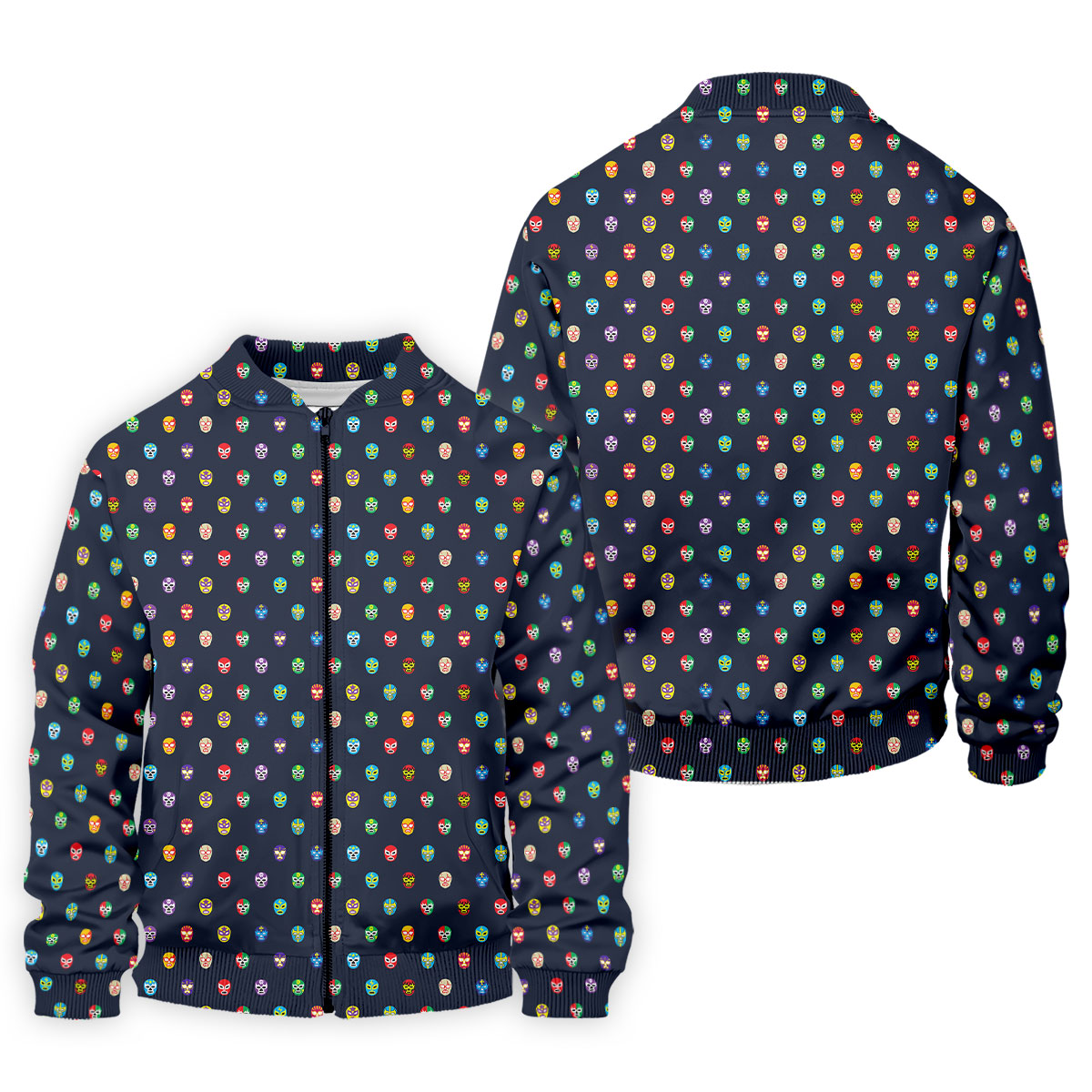 Lucha Libre Mask Seamless Pattern Cinco De Mayo Celebration Fiesta Themed Golf Shirts For Men