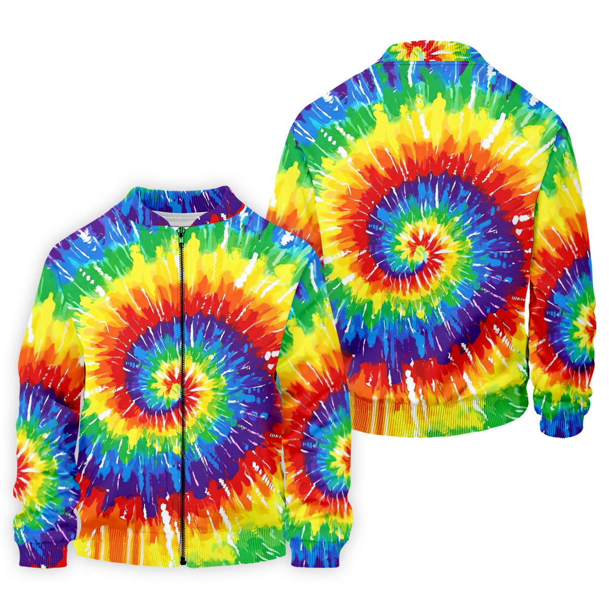 LGBT Rainbow Tie-Dye Golf Tops For Men, Pride Month Celebrate Golf Shirts For Men
