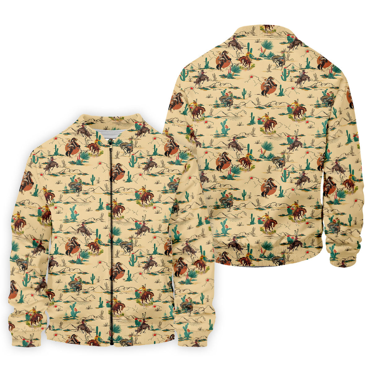 Vintage Cowboy Rodeo Desert Pattern Hawaiian Golf Shirt, Mens Golf Polo, Printed Golf Shirts