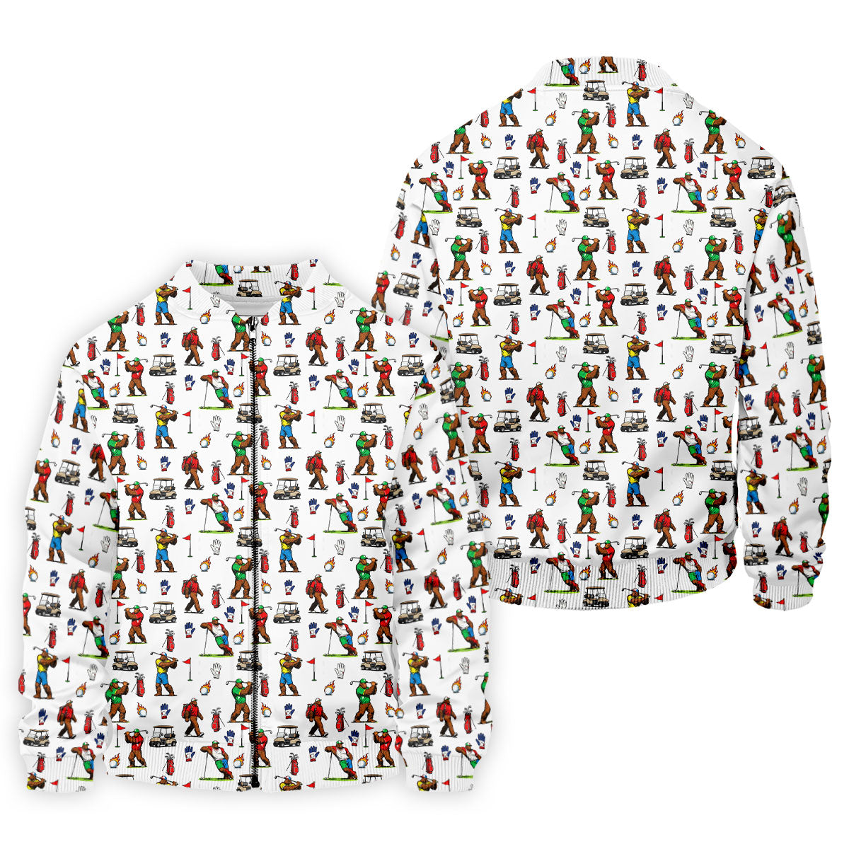 Bigfoot Golfer Pattern Men's Golf Shirt, Golf Polo Shirts For Men, Mens Golf Apparel
