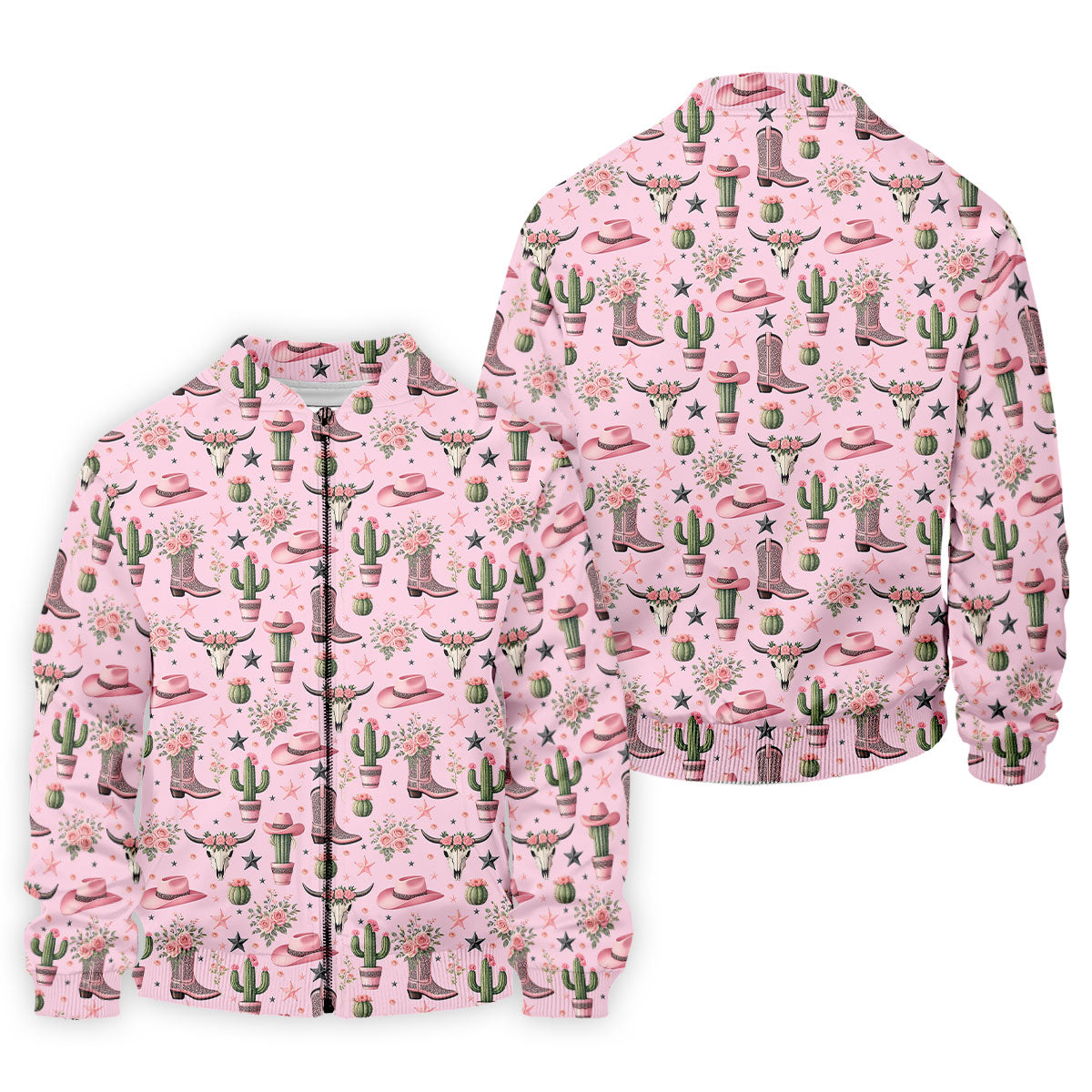 Pink Western Boots Roses Cactus Pattern Hawaiian Golf Shirt, Printed Golf Shirts, Mens Golf Apparel